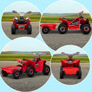 Quad Elettrico per Bambini 6V con Rimorchio Pedale Marce Avanti e Indietro Rosso      