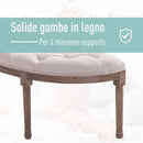 Panca Semicircolare Imbottita in Legno 140,5x51x48 cm  Beige