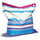 Coussin pouf de fauteuil en nylon rayé bleu clair Fadi