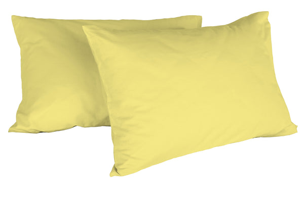 Paire de taies d'oreiller unies jaunes sconto