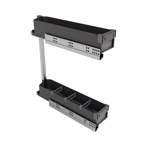 Porte-bouteilles extractible pour éléments de cuisine 15 cm en acier gris anthracite Emuca sconto