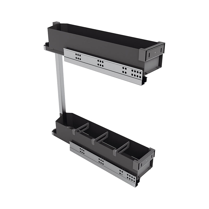 Portabottiglie Estraibile per Mobile da Cucina 15 cm in Acciaio Emuca Grigio antracite
