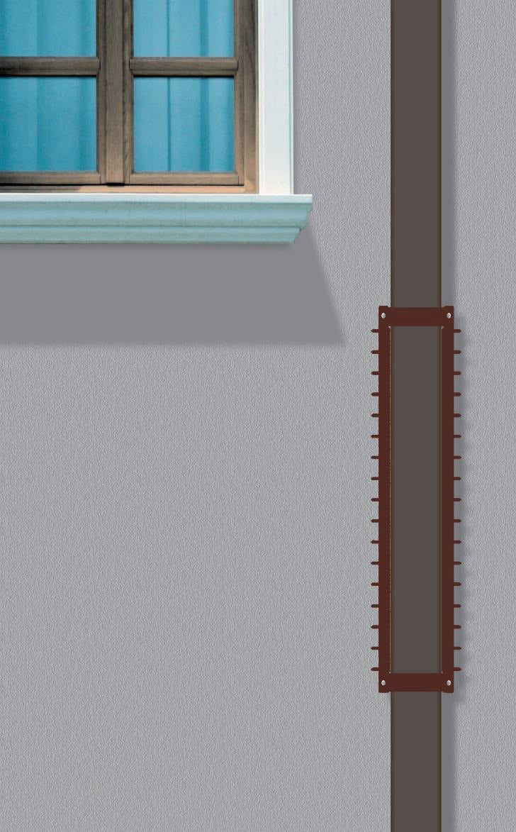 Sistema Antiladro con Punte in Acciaio per Pluviali Quadrati Tubi Esterni 80x80 mm Marrone