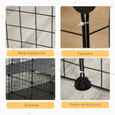 Gabbia per Conigli Modulabile 175x105x70 cm in Metallo Nero