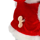 Babbo natale in tessuto rosso con regali, musica e movimento cm xh35