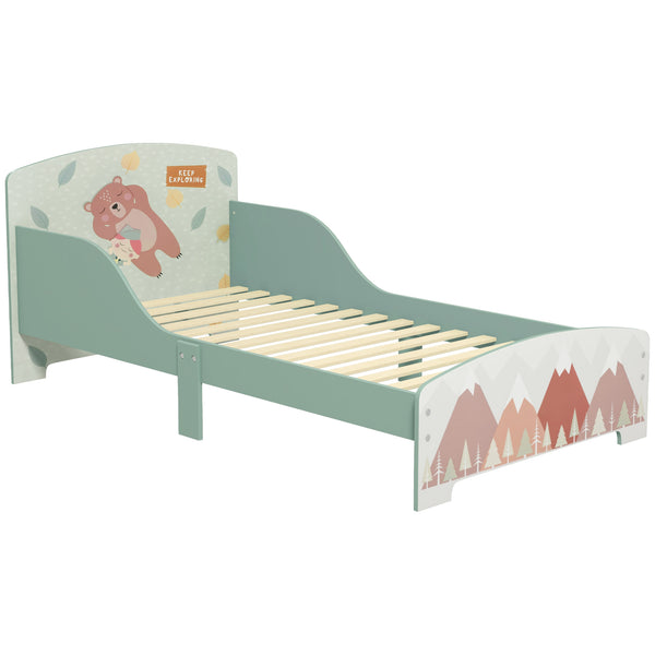 Struttura Letto Singolo per Bambini 77x143x60 cm con Bordi Rialzati e Doghe Verde prezzo
