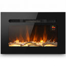 Camino Elettrico da Incasso o Parete 66x15,8x45 cm 1500 W con Timer Fiamma Regolabile e Telecomando Nero      