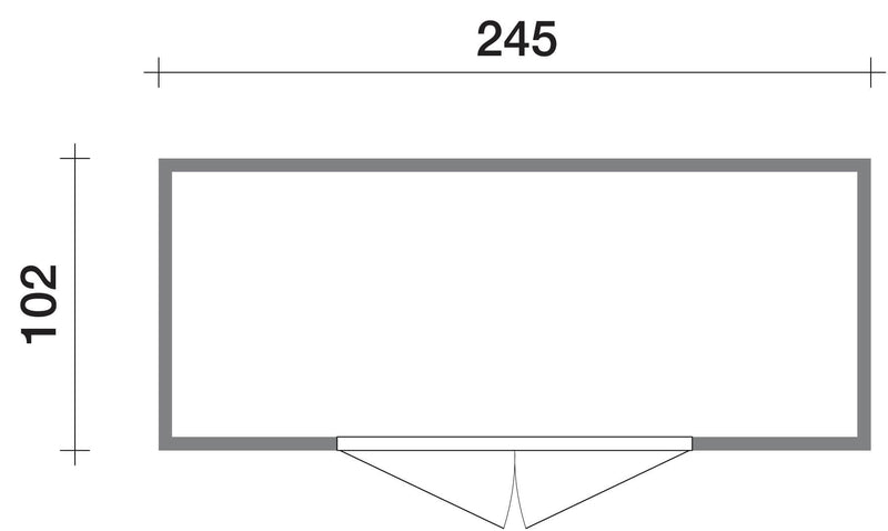 Casette Box da Giardino in Legno Porta Utensili 245x102x224 cm con 2 Porte e Finestre Ecla Azzurra