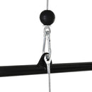 Stazione Fitness Pull Down Multifunzione con Panca e Cavo Regolabile in Acciaio Nero