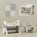 Tavolo Multiuso per Bambini con Ripiano Contenitore e Cassetti in HDPE e PP Grigio e Bianco      