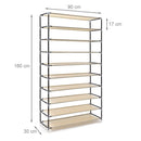 Scarpiera Salvaspazio 10 Ripiani 45 Paia Scaffale Acciaio e Tessuto TNT Beige