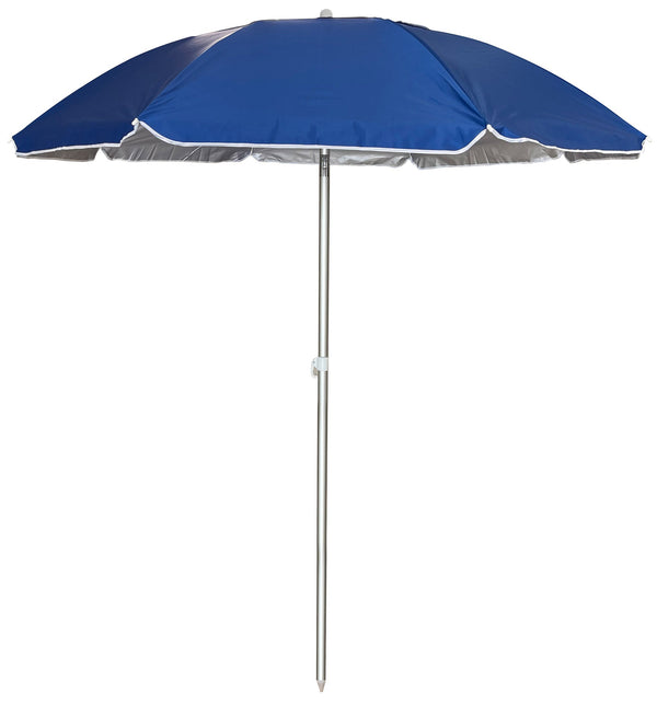 sconto Ombrellone da Mare Ø2 m Palo Ø32 mm in Alluminio e Tessuto Oxford Blu