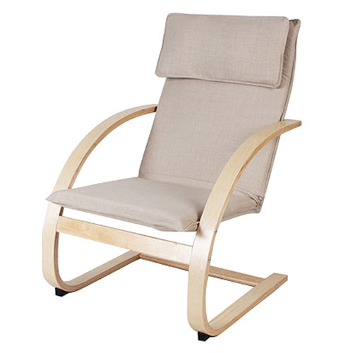 Fauteuil Relax avec Structure en Bois, Revêtement Amovible en Tissu Beige  prezzo