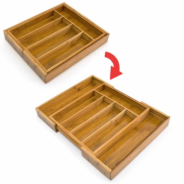 sconto Portaposate Estensibile da Cassetto Cucina Porta Posate in Legno Bambù 37x31cm