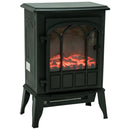 Camino Elettrico da Terra 41.5x28x54 cm 2000W Effetto Fiamma Nero 