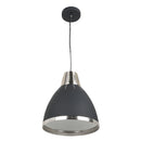 Lampada Moderna a Sospensione in Metallo Cromato Nero 30x35 cm 