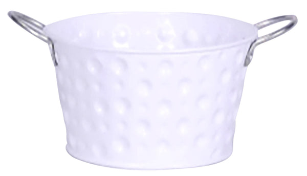 Vase Rond H8,3 cm en Métal Galvanisé Blanc online
