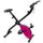 Vélo d'appartement magnétique pliable avec écran Kooper noir et fuchsia