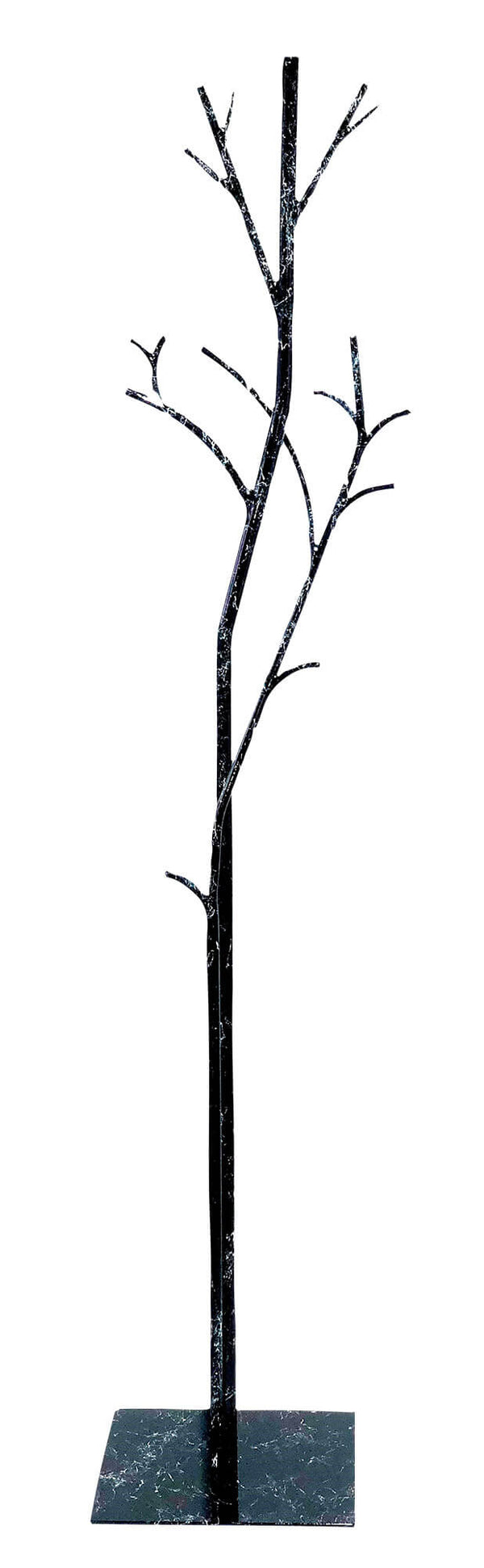 Portemanteau de sol 33x33x178 cm en fer forgé Platano effet marbre noir sconto
