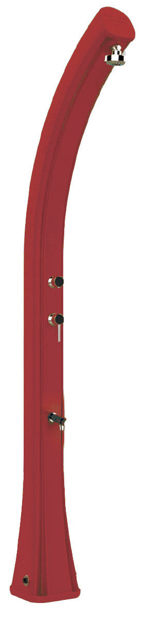 Doccia Solare da Giardino 35L Miscelatore e Lavapiedi e Temporizzatore Arkema Happy XL Cherry