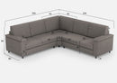 Divano Angolare 5 Posti 226x226x85 cm Marrak in Tessuto Grigio