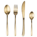 Servizio Set di Posate 24 Pezzi in Acciaio Inox VdE Tivoli 1996 Drop Oro Satinato