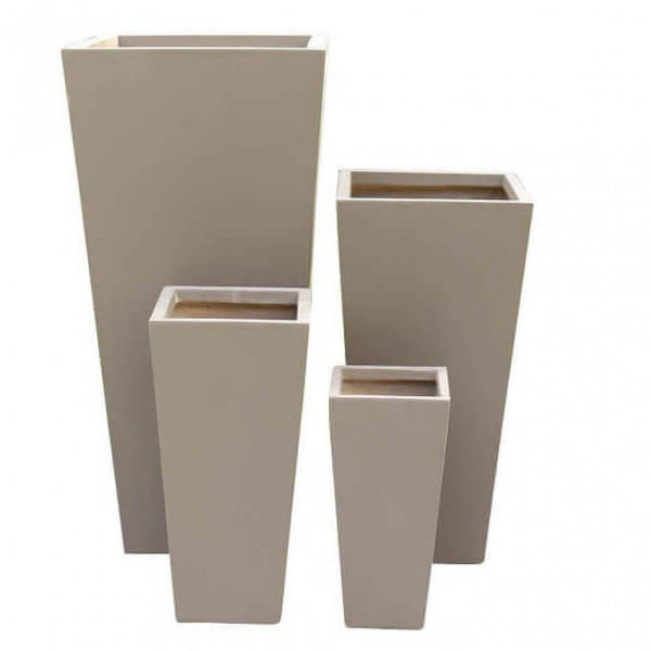 sconto Ensemble de 4 vases Margherita en terre fibreuse brune