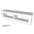 Mobile Pensile TV con Anta a Ribalta e Foro Passacavi 153,6x40x39,5 cm Bianco Frassino