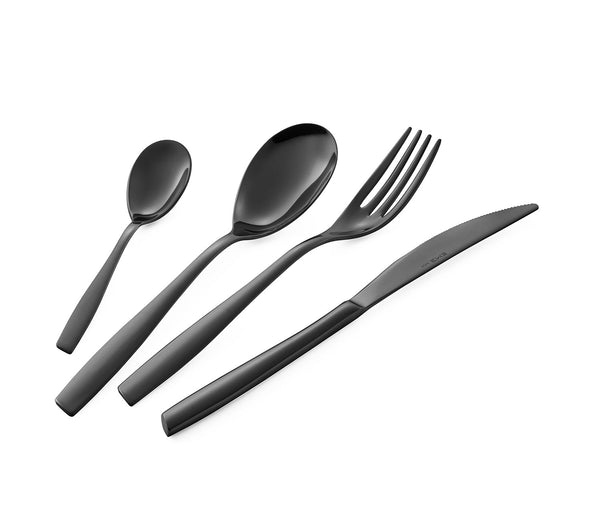 Ménagère de Service 24 Pièces en Acier 18/10 PVD Eme Eleven Noir sconto