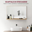 Specchio Bagno da Parete 60x12x40 cm con Mensola in Truciolato Legno   