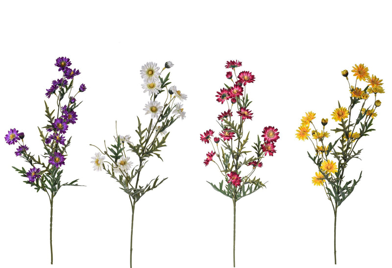 Set 6 Mazzetto di San Carlino Artificiali Composto da 18 Fiori Altezza 63 cm Multicolore