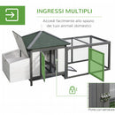 Pollaio per Galline 196x76x97 cm in Legno di Abete Bianco