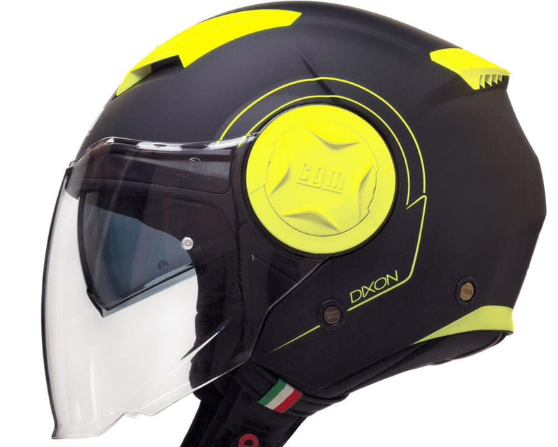 Casco Jet per Scooter Visiera Lunga CGM Dixon 129S Giallo Fluo Opaco Varie Misure