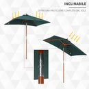 Ombrellone da Giardino Rettangolare 2x1,5m  Mauritz Verde
