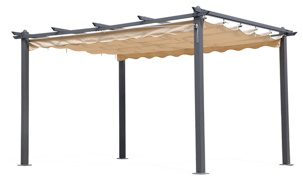 Pergola de jardin en aluminium Tonnelle 3x4m Bauer Toile rétractable crème acquista