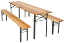Set Birreria da Giardino Pieghevole in Legno Tavolo 200x60 cm e 2 Panche Vorghini