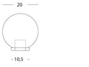 Lampada Testa Palo a Sfera Chiara Diametro 20Cm Colore Nero per Esterno Linea Globo Sovil