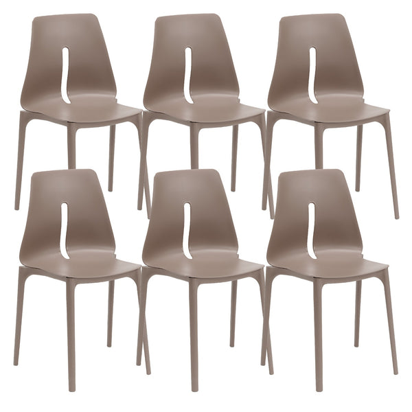 Set 6 Sedie 55x 51x85 cm in Polipropilene Lisbona Tortora prezzo