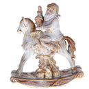 Statuina Babbo Natale con Cavallo 25 cm in Porcellana Bianco