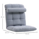 Poltrona Letto Singolo 53x64x60 cm Altezza Regolabile in 5 Livelli e Cuscino Rimovibile Grigio