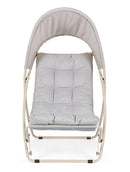Poltrona da Giardino con Cuscini e Tettuccio 113x86x142h cm in Acciaio e Textilene Taito Grigio Chiaro  