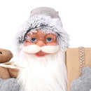 Babbo natale in tessuto grigio e beige cm xh80
