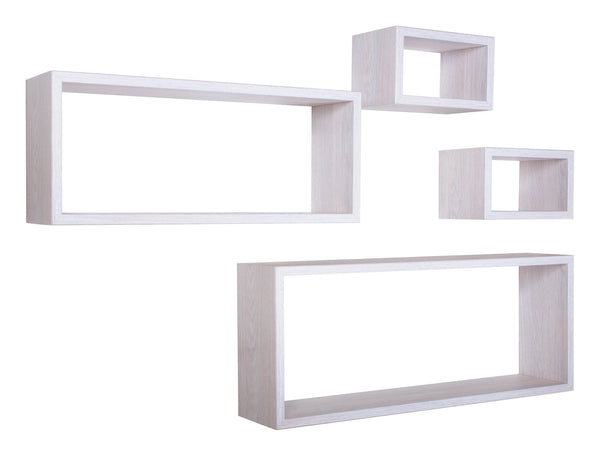 prezzo Ensemble de 3 étagères cubiques murales carrées et rectangulaires en panneaux de fibres de bois de chêne impérial Merlin