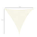 Tenda Vela da Giardino Triangolare in HDPE Crema 4x4x4m 