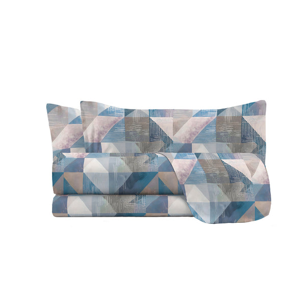 prezzo Set Lenzuola con Stampa Sopra Sotto e Federe Linea River Sepik Blue Varie Misure