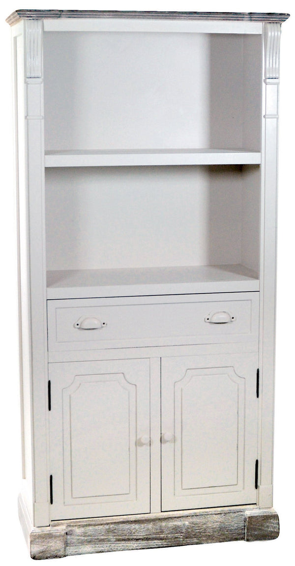 acquista Bibliothèque 2 Etagères 1 Tiroir 2 Portes en Bois de Provence Bibliothèque