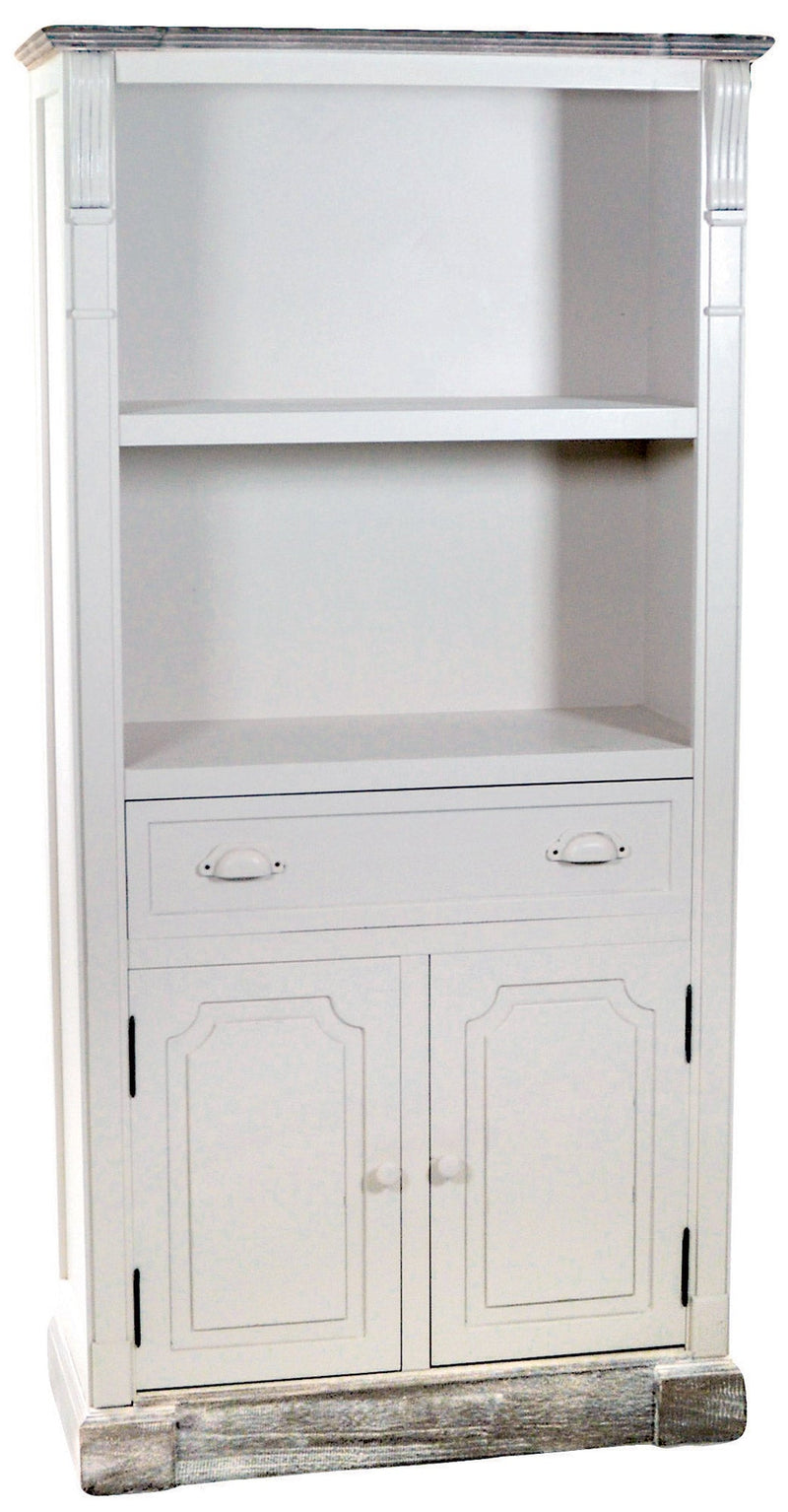 Libreria 2 Ripiani 1 Cassetto 2 Ante in Legno Provenza Bookcase