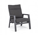 Set 2 Poltrone 72x81x98h cm Reclinabili con Cuscini Kledi Antracite  