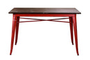 Tavolo Rettangolare in Metallo Top in Legno Bristol Rosso