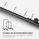 Set 2 Barre per Dip Parallele 4 Altezze Regolabili 70x50x80-105 cm Maniglie Antiscivolo in Acciaio Nero 